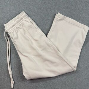 Vince Size S Cropped High Rise Lounge Pull On Draw String Wide‎ Leg Pants White